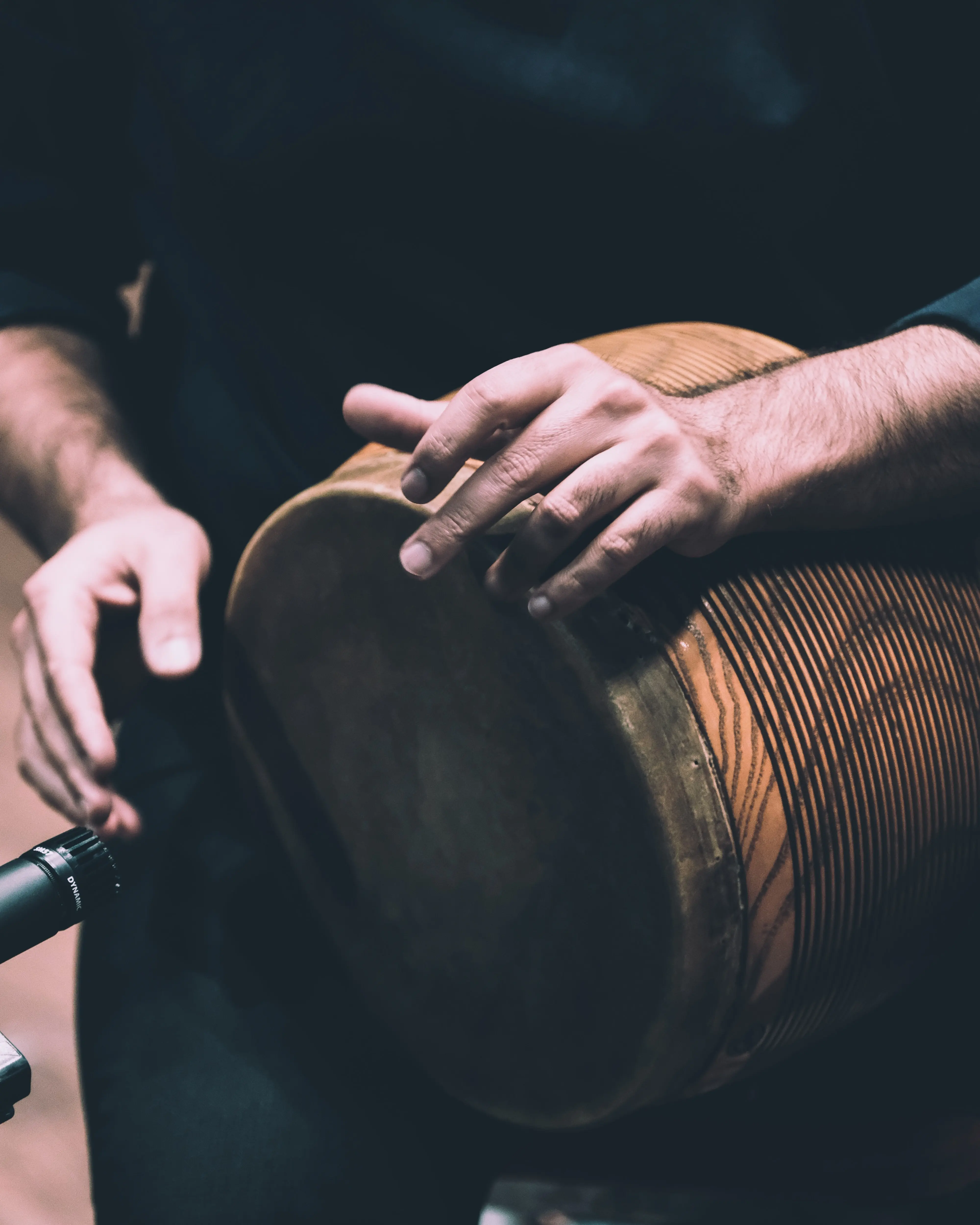 Man playing a bodhran